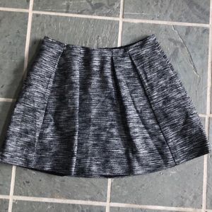 Madewell Size 6 Grey Tweed Pleated Mini Skirt